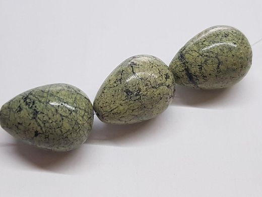 Змеевик прессованный бусины 24*17 мм, натуральные камни, поштучно, зеленый