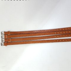 Ремешок браслет имитация кожи, ширина 7 мм, длина 21.5 см, коричнево-рыжий глянец