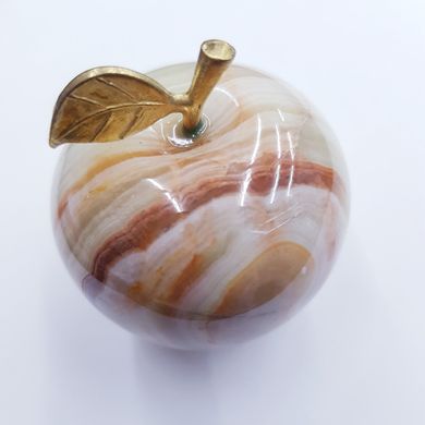 Оникс 57*50*50 мм, яблоко из натурального камня, друзы, куски, минерал, бежево-зеленый