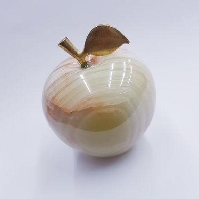 Оникс 57*50*50 мм, яблоко из натурального камня, друзы, куски, минерал, бежево-зеленый