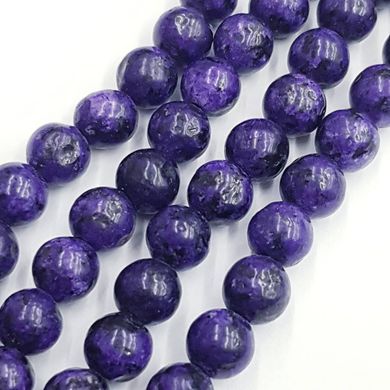 Чароит натуральный бусины 6 мм, ~62 шт / нить, натуральные камни, на нитке, черно-фиолетовый