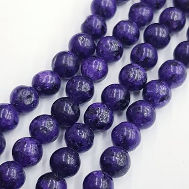 Чароит натуральный бусины 6 мм, ~62 шт / нить, натуральные камни, на нитке, черно-фиолетовый