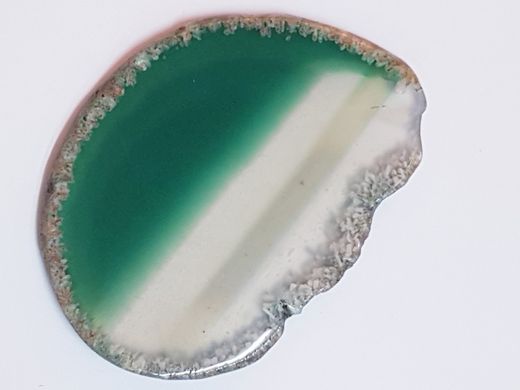 Кулон из агата 74*51*5 мм, срез из натурального камня, темно-зеленый с прозрачным, подвеска, украшение, медальон