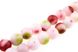 Агат прессованный бусины 10 мм, натуральные камни, поштучно, бледно-розовый красными и салатовыми пятнами