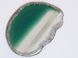Кулон из агата 74*51*5 мм, срез из натурального камня, темно-зеленый с прозрачным, подвеска, украшение, медальон