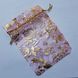 Подарочный мешочек для украшений, из органзы, 13*10*0,1 см, с золотым люрексом, с розами, розовый