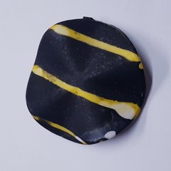 Бусини глина 36 * 8 мм, поштучно, чорний з жовтим