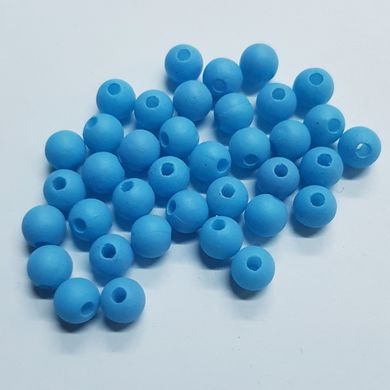 Бусини акрил 6 мм, поштучно, блакитний
