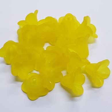 Бусина пластиковая, 11*14*14 мм, из пластмассы, ярко-желтый
