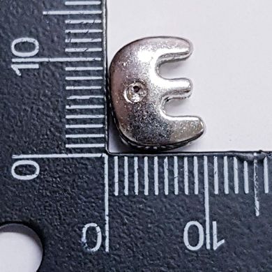 Бусина металлическая 12*10*5 мм, инкрустированные, поштучно, платина