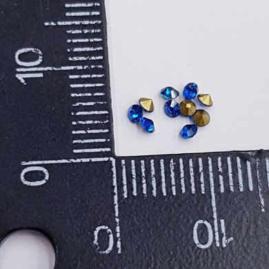 Стразы конусные, 1,8*1,8 мм, поштучно, сине-голубой