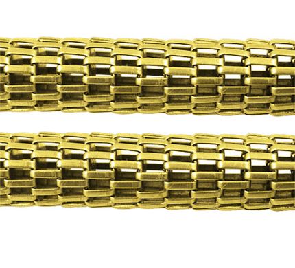 Ланцюг змія залізний, товщина ланцюга 8 мм,  металевий, бижутерний, декоративний, на метраж, колір золото