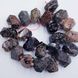 Обсидиан махагоновый бусины 12-17*13-16 мм, натуральные камни, поштучно, черно-розовый