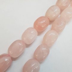 Кварц розовый бусины 18-21*13-17 мм, ~19 шт / нить, натуральные камни, на нитке, розовые