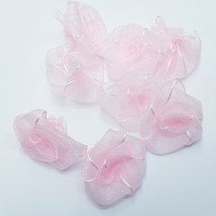 Розочка органза, 26*21*9 мм, пришивная, розовый