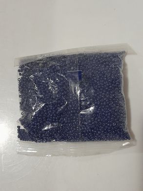 Бисер чехия Preciosa, размер 10, упаковка ~50 гр, глянцевый непрозрачный, синий с серебристым напылением