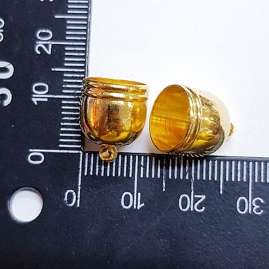 Шляпка металлическая из бижутерного сплава, 14*12 мм, колокольчик, золото