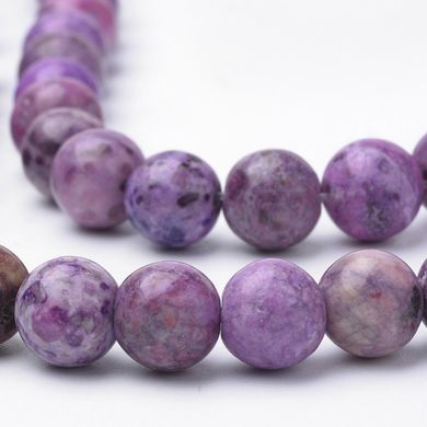 Чароит бусины 8 мм, натуральные камни, поштучно, фиолетовый