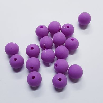 Бусини акрил 10 мм, поштучно, фіолетовий