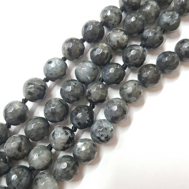Лабрадор бусины 10 мм, ~38 шт / нить, натуральные камни, на нитке, темно-серый
