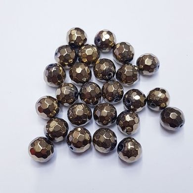 Гематит бусины 8 мм, натуральные камни, поштучно, темное золото
