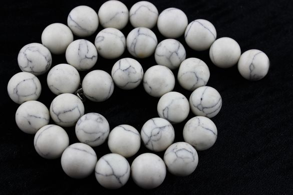 Бирюза окрашенная прессованная бусины 14 мм, натуральные камни, поштучно, белые