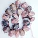 Родонит бусины 12-17*13-16 мм, натуральные камни, поштучно, черно-розовый