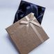 Подарочная коробочка для украшений, 90*90*22 мм, с атласным бантом, коричневая