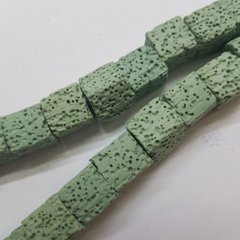 Лава бусины сторона 10 мм, натуральные камни, поштучно, оливковый