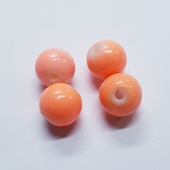 Бусини акрил 10 мм, поштучно, персиковий