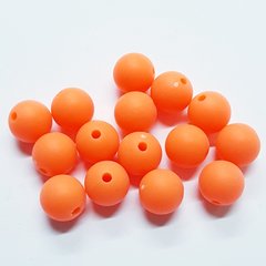 Бусини акрил 10 мм, поштучно, помаранчевий