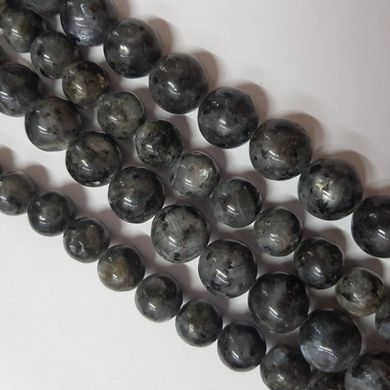 Лабрадор бусины 12 мм, ~32 шт / нить, натуральные камни, на нитке, темно-серый