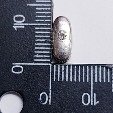 Бусина металлическая 12*5*5 мм, инкрустированные, поштучно, платина