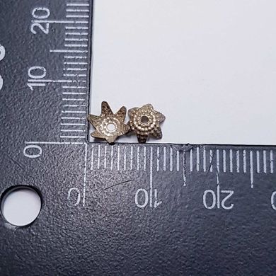 Шляпка металлическая из бижутерного сплава, 3*7 мм, штамповка, серебро с патиной