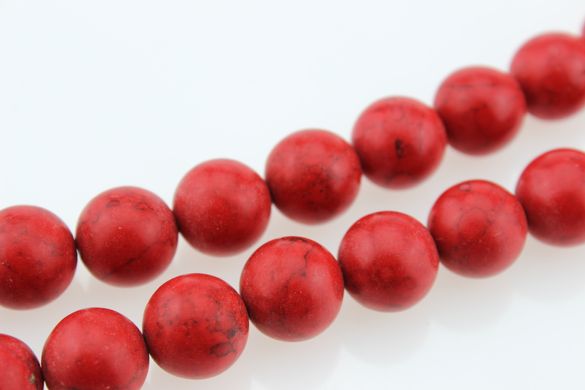 Бирюза окрашенная прессованная бусины 14 мм, натуральные камни, поштучно, красные