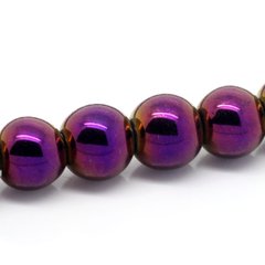 Гематит бусины 10 мм, натуральные камни, поштучно, фиолетовые