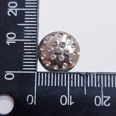 Основа ситечко, 13*2 мм, с отверстиями, круглая основа, серебро