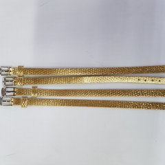 Ремешок браслет имитация кожи, ширина 7 мм, длина 21.5 см, золотой глянец