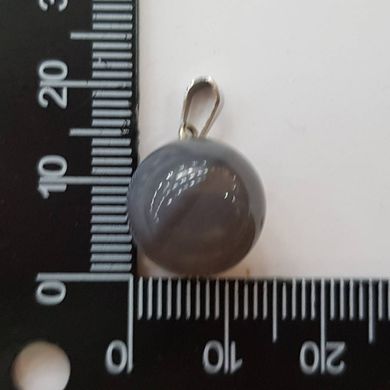 Кулон из агата 14 мм, из натурального камня, подвеска, украшение, медальон, серый