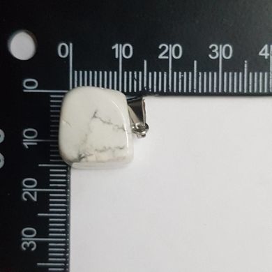 Кулон из кахолонга 14*14*14 мм, из натурального камня, подвеска, украшение, медальон, белый с серыми разводами.