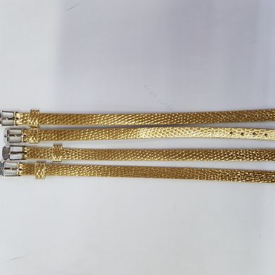 Ремешок браслет имитация кожи, ширина 7 мм, длина 21.5 см, золотой глянец