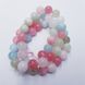 Морган бусины 8 мм, натуральные камни, поштучно, бело-розово-голубой