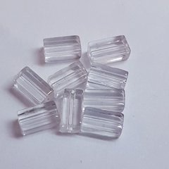 Бусина чешское стекло , бусины 8*4*4 мм, поштучно, белый, прозрачный