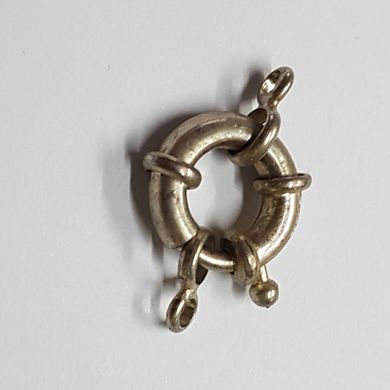 Карабин декоративный, спасательный круг, с двумя кольцами, 17*14*5 мм, из бижутерного сплава, серебро