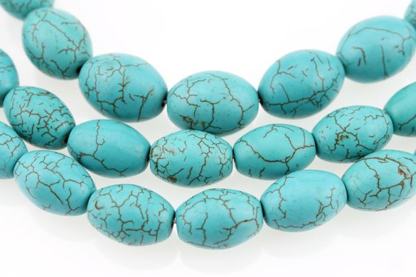 Бирюза натуральная бусины 17*11 мм, натуральные камни, поштучно, голубые