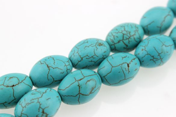 Бирюза натуральная бусины 17*11 мм, натуральные камни, поштучно, голубые