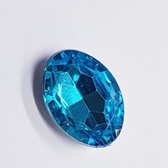 Кабошон, имитация хрусталя, 15*10*5 мм, украшение, пластик, ярко-голубой