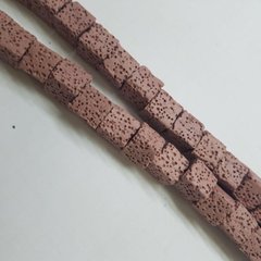 Лава бусины сторона 10 мм, натуральные камни, поштучно, бледно-лососевый