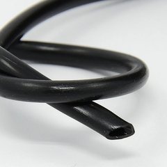 Шнур резиновый полый внутри, 4 мм, цвет черный