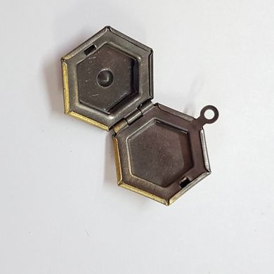 Кулон локет металлический, 24*18*6 мм, из бижутерного сплава, подвеска, украшение, медальон, бронза